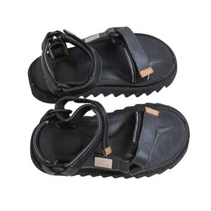 Marsell x Suicoke Black Leather Gorpcore Outdoor Chunky Sandals EU 39 9